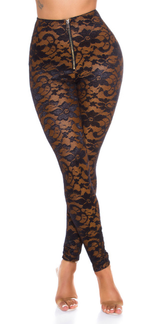 Treggings With Lace Caramel